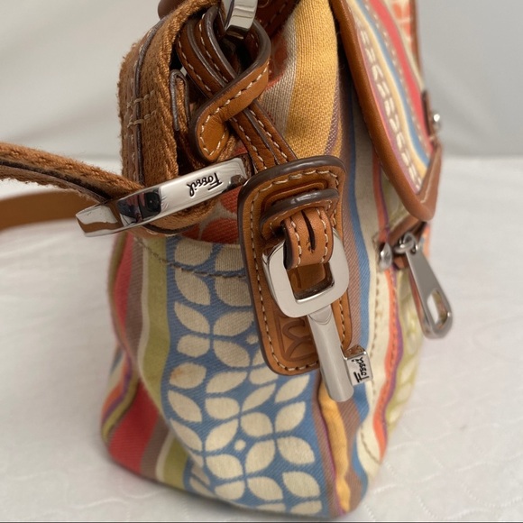 Fossil multicolor leather and canvas crossbody bag - Picture 11 of 15